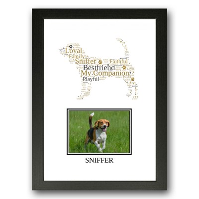 Personalised Beagle Dog Word Art Gift Print